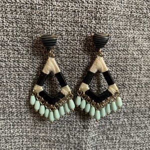 Bauble Bar Earrings black white and aqua